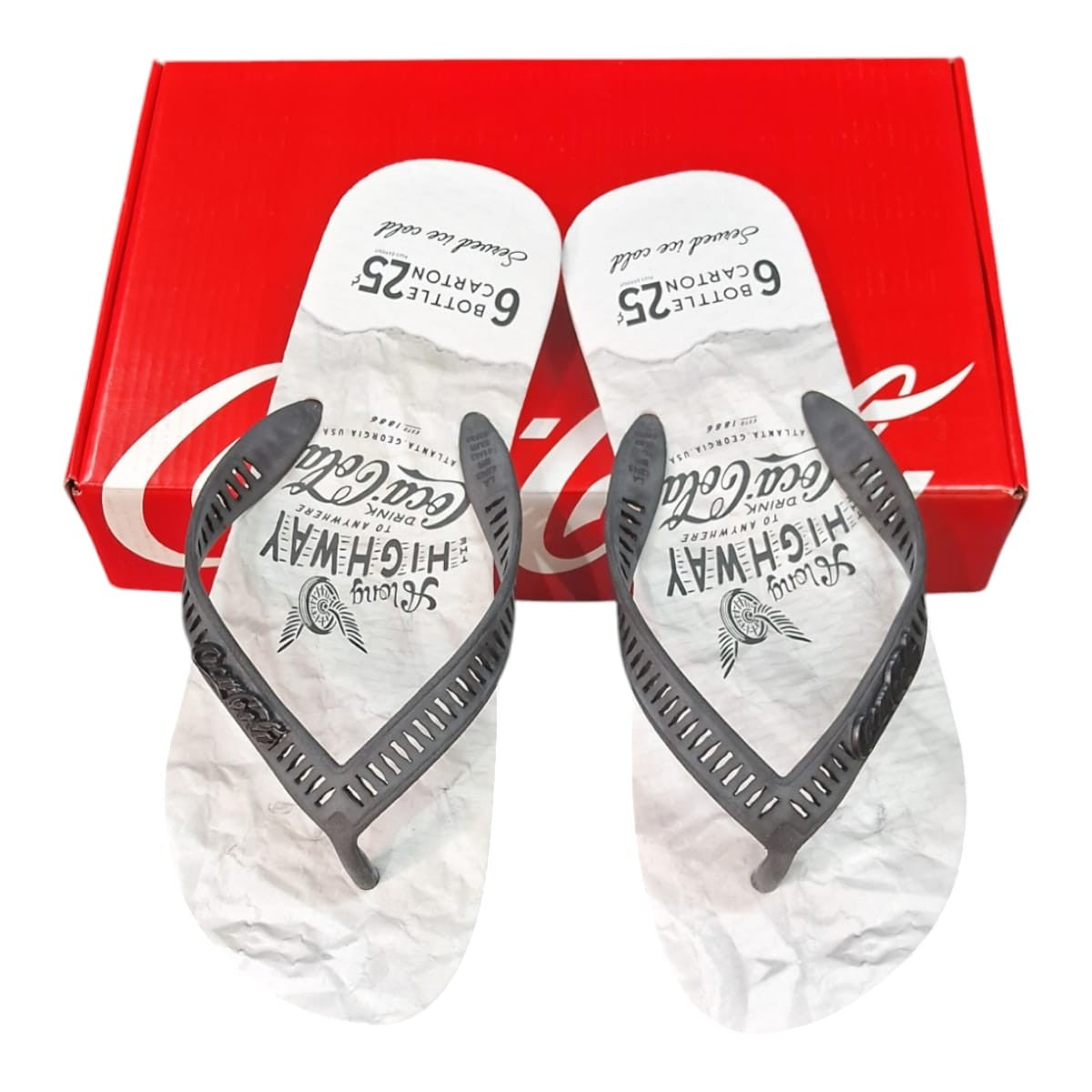 Chinelo Masculino Coca Cola Paper Branco com Preto CC4356