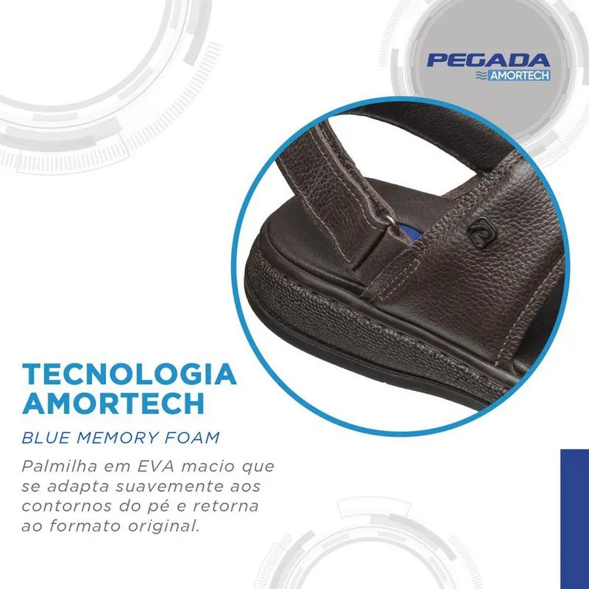 Chinelo Masculino em Couro Pegada Dubay 134306 Amortech
