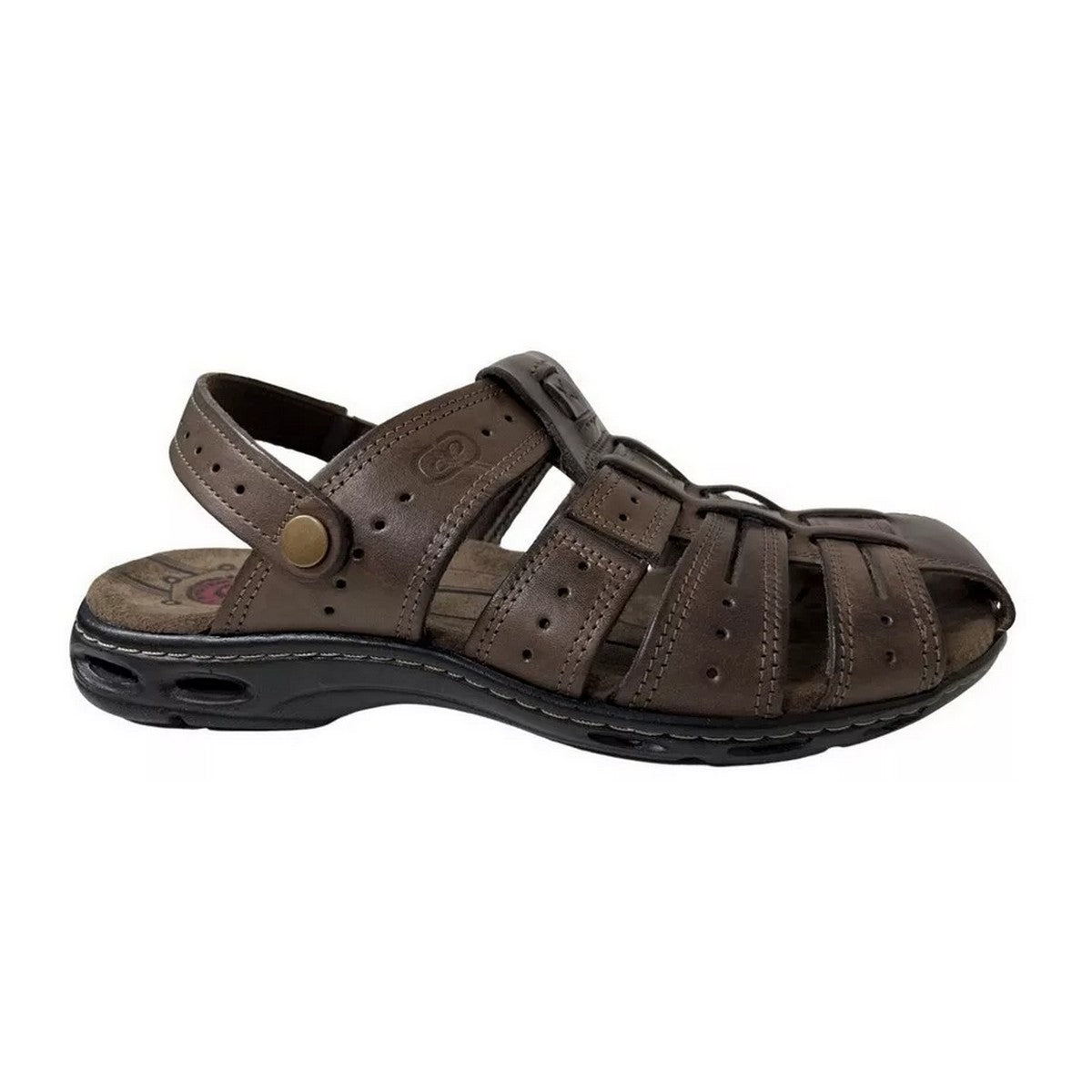 Sandália Masculina Pegada Couro Amortech Conforto - Cravo
