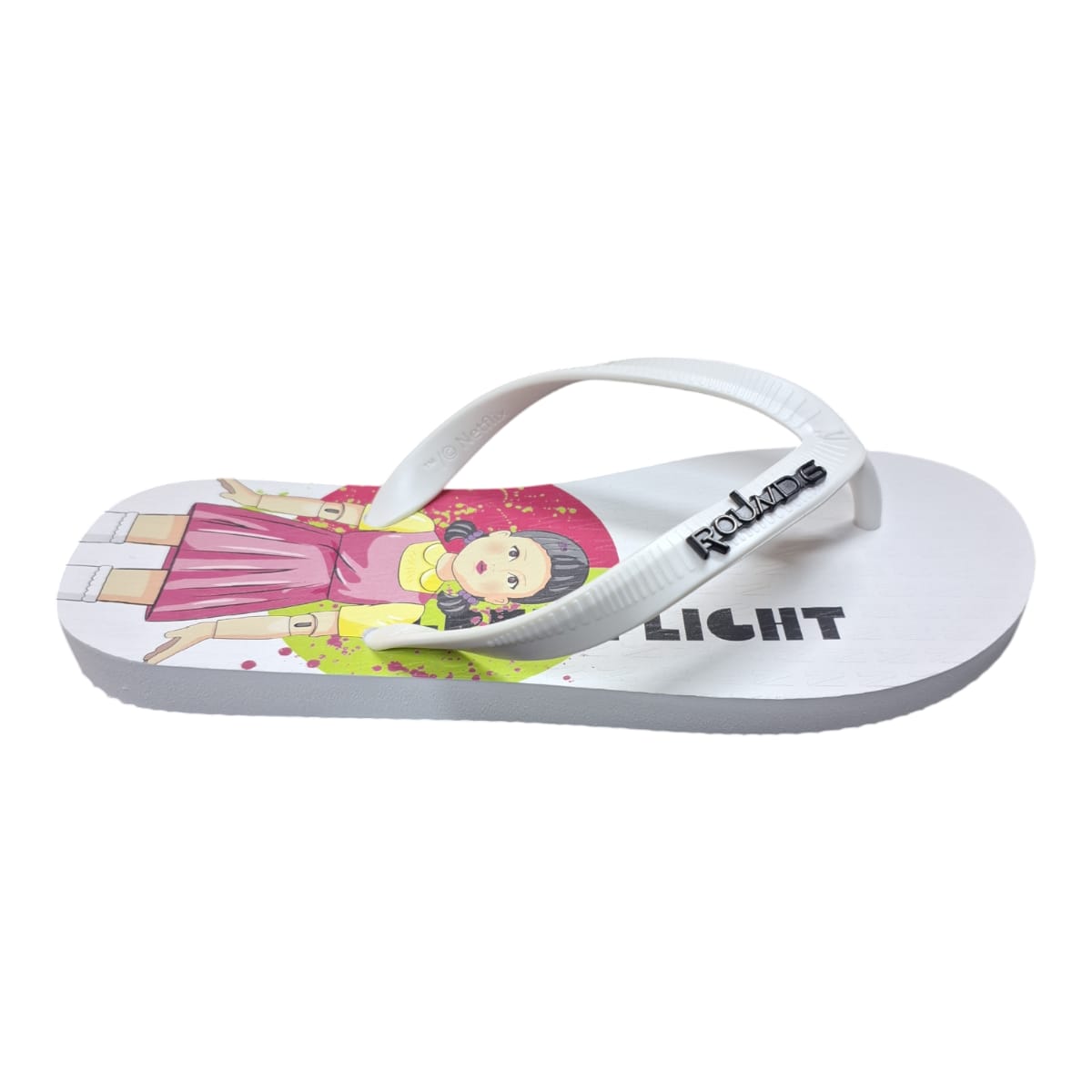 Chinelo de Dedo Netflix Round 6 Doll Edição Limitada Branco