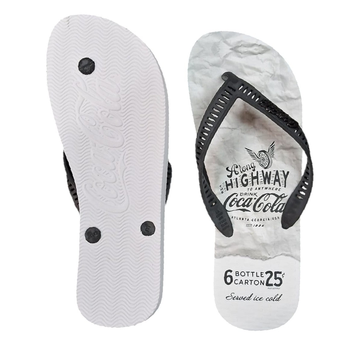 Chinelo Masculino Coca Cola Paper Branco com Preto CC4356